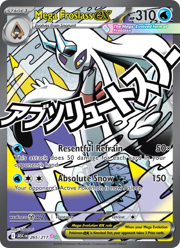 Mega Froslass ex Mega Attack Rare 265/217 Ascended Heroes