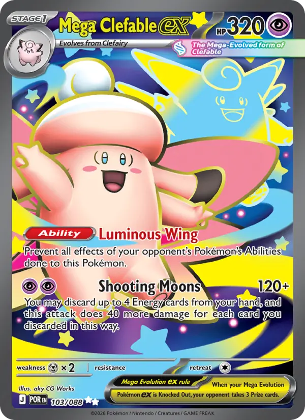 Mega Clefable ex Ultra Rare 103/088 Perfect Order