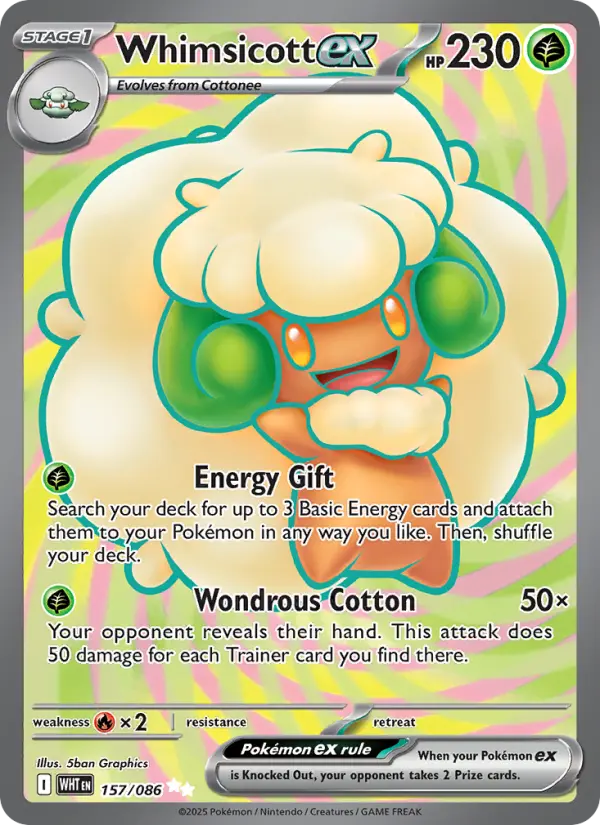 Whimsicott ex Ultra Rare 157/086 White Flare