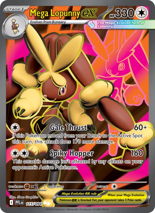 Mega Lopunny ex Ultra Rare 115/094 Phantasmal Flames