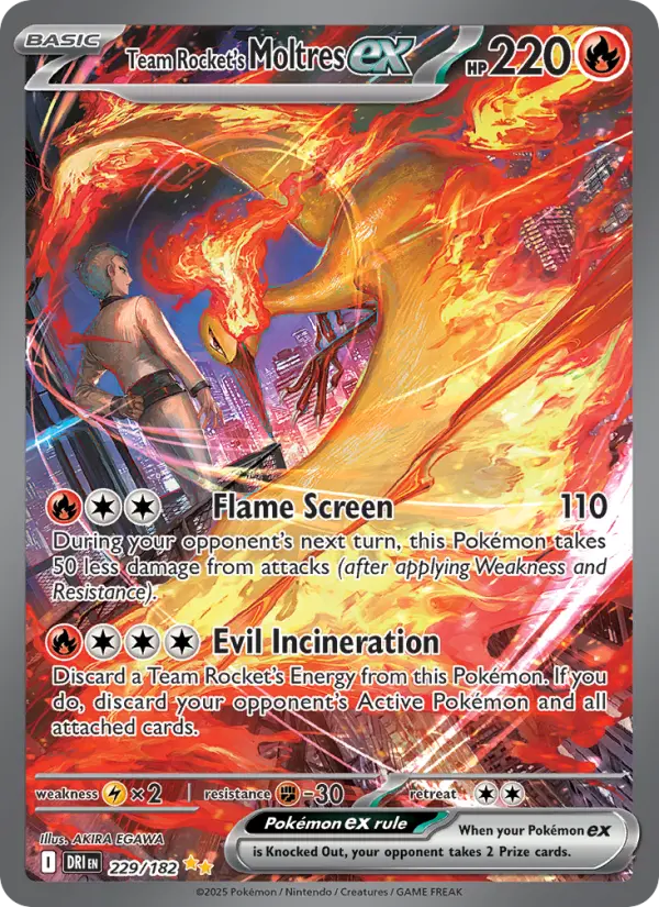 Team Rocket's Moltres ex SIR 229/182 Destined Rivals