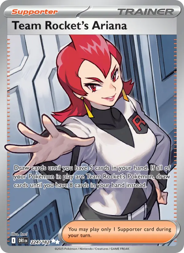 Team Rocket's Ariana Ultra Rare 224/182 Destined Rivals