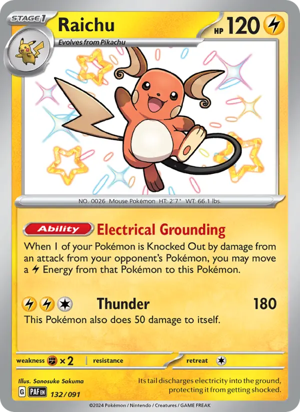 Raichu 132/091 Paldean Fates