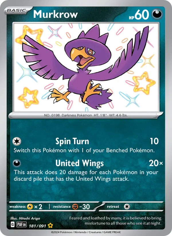 Murkrow 181/091 Paldean Fates