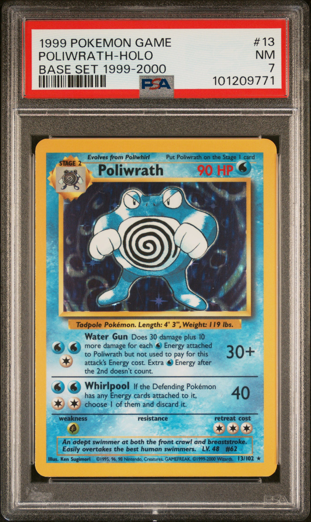 Poliwrath-Holo Base Set 1999-2000 4TH PRINT PSA 7 #101209771